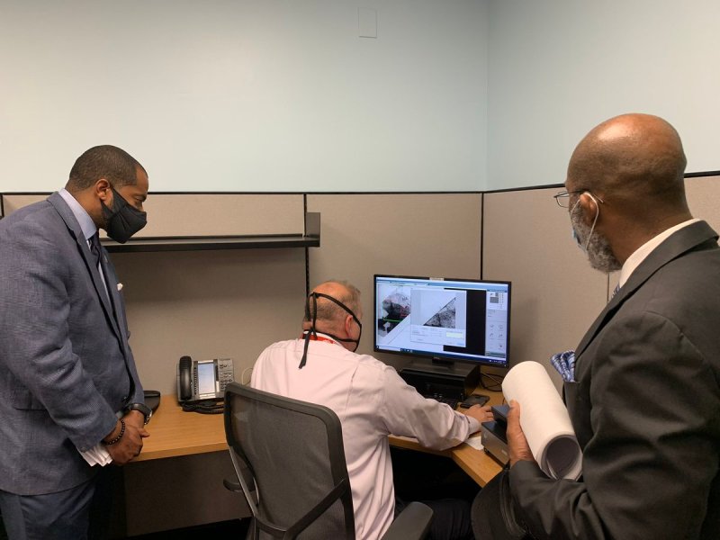 Baltimore City Council President Nick Mosby tours the Baltimore Police Department's Crime Lab on Aug. 26. Photo credit: @BaltimorePolice