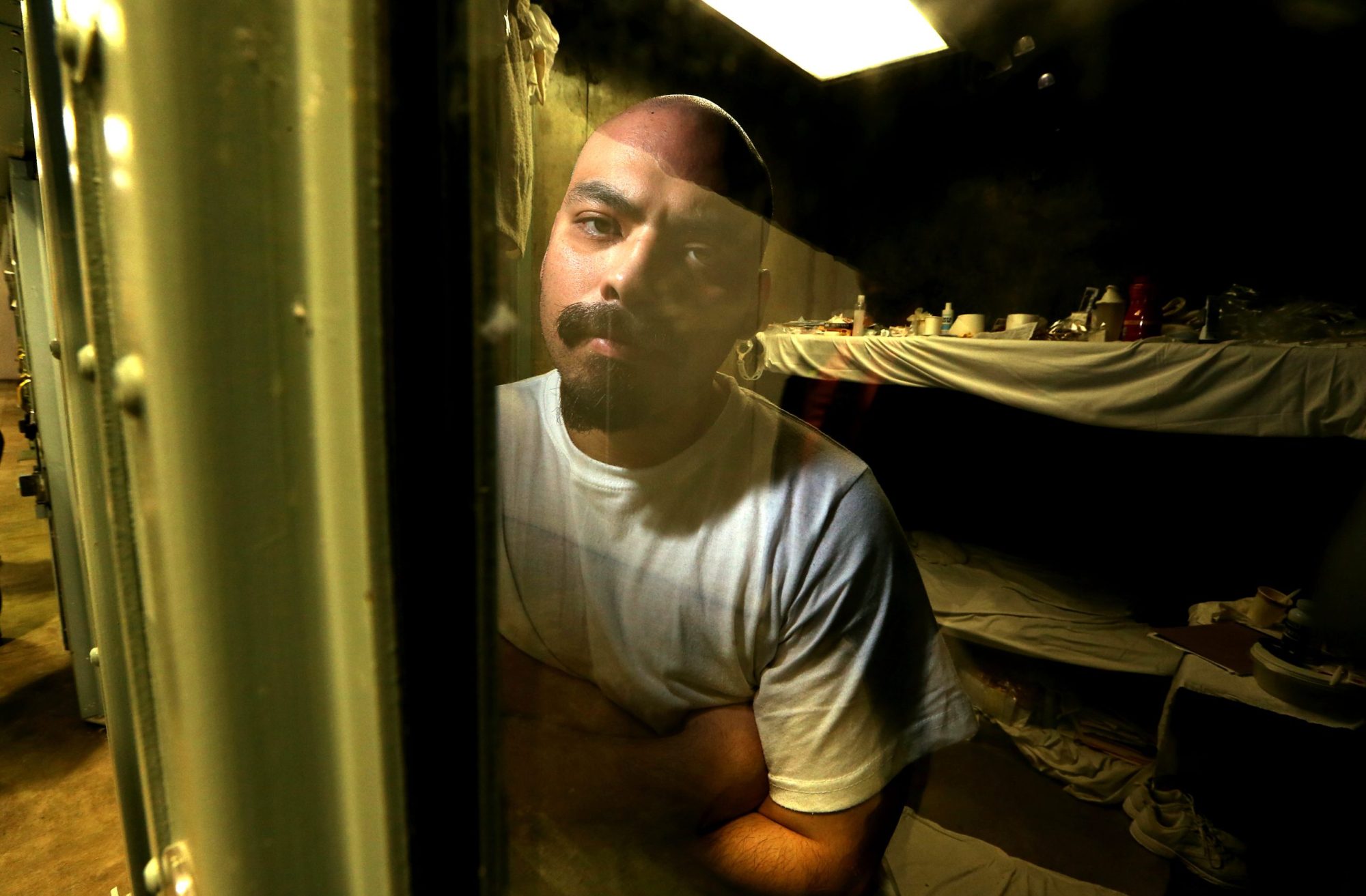 Albert Paul Fredericks Hernandez is confined in his cell at the Short-Term Restricted Housing Unit of California State Prison, Sacramento. Luis Sinco / Los Angeles Times via Getty Images