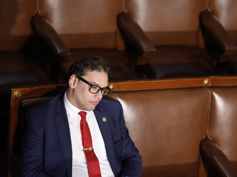 WASHINGTON, DC - JANUARY 06: U.S. Rep.-elect George Santos (R-NY) watches proceedings during the fourth day of elections for Speaker of the House at the U.S. Capitol Building on January 06, 2023 in Washington, DC. (Photo by Anna Moneymaker/Getty Images)