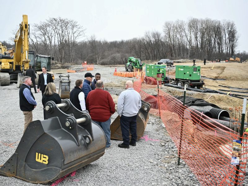 US President Joe Biden receives an operational briefing from officials on the continuing response and recovery efforts at the site of a train derailment which spilled hazardous chemicals a year ago in East Palestine, Ohio on February 16, 2024. Photo by MANDEL NGAN/AFP via Getty Images