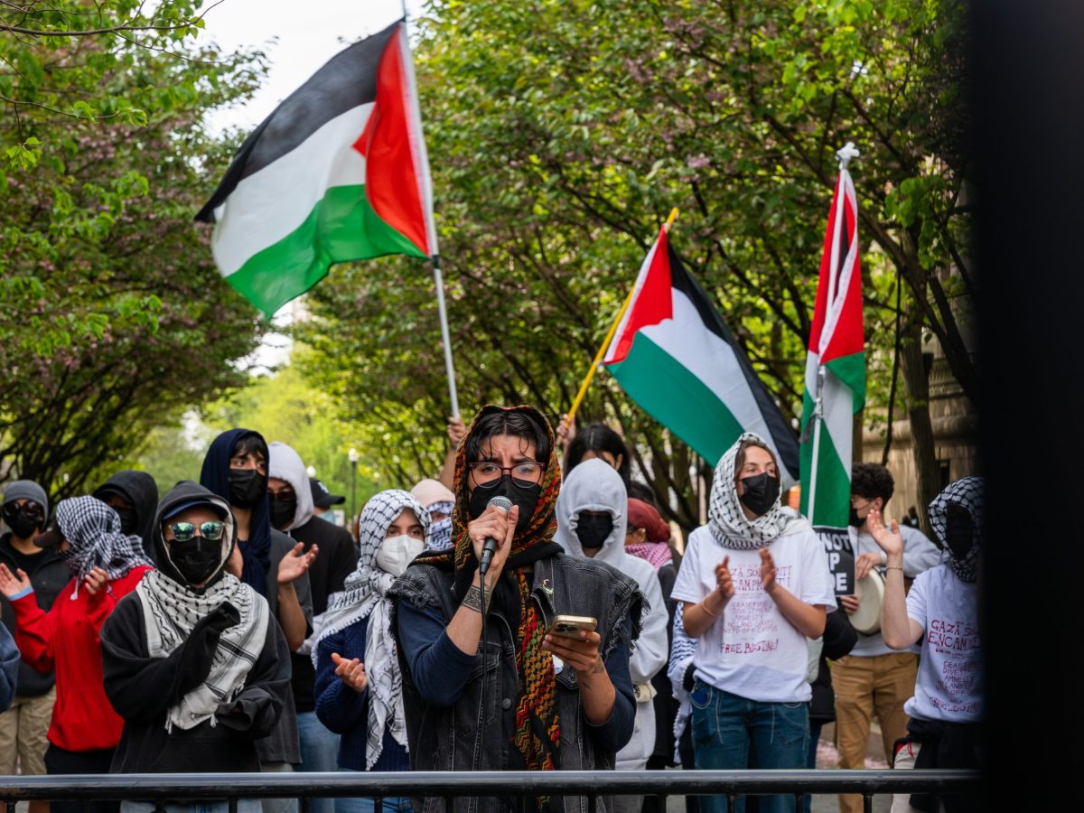 Pro-Palestinian supporters continue to demonstrate with a protest encampment on the campus of Columbia University on April 30, 2024 in New York City. Photo by Spencer Platt/Getty Images