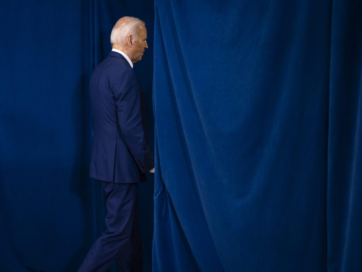 US President Joe Biden departs after speaking after his Republican opponent Donald Trump was injured following a shooting at an election rally in Pennsylvania. Photo by SAMUEL CORUM/AFP via Getty Images