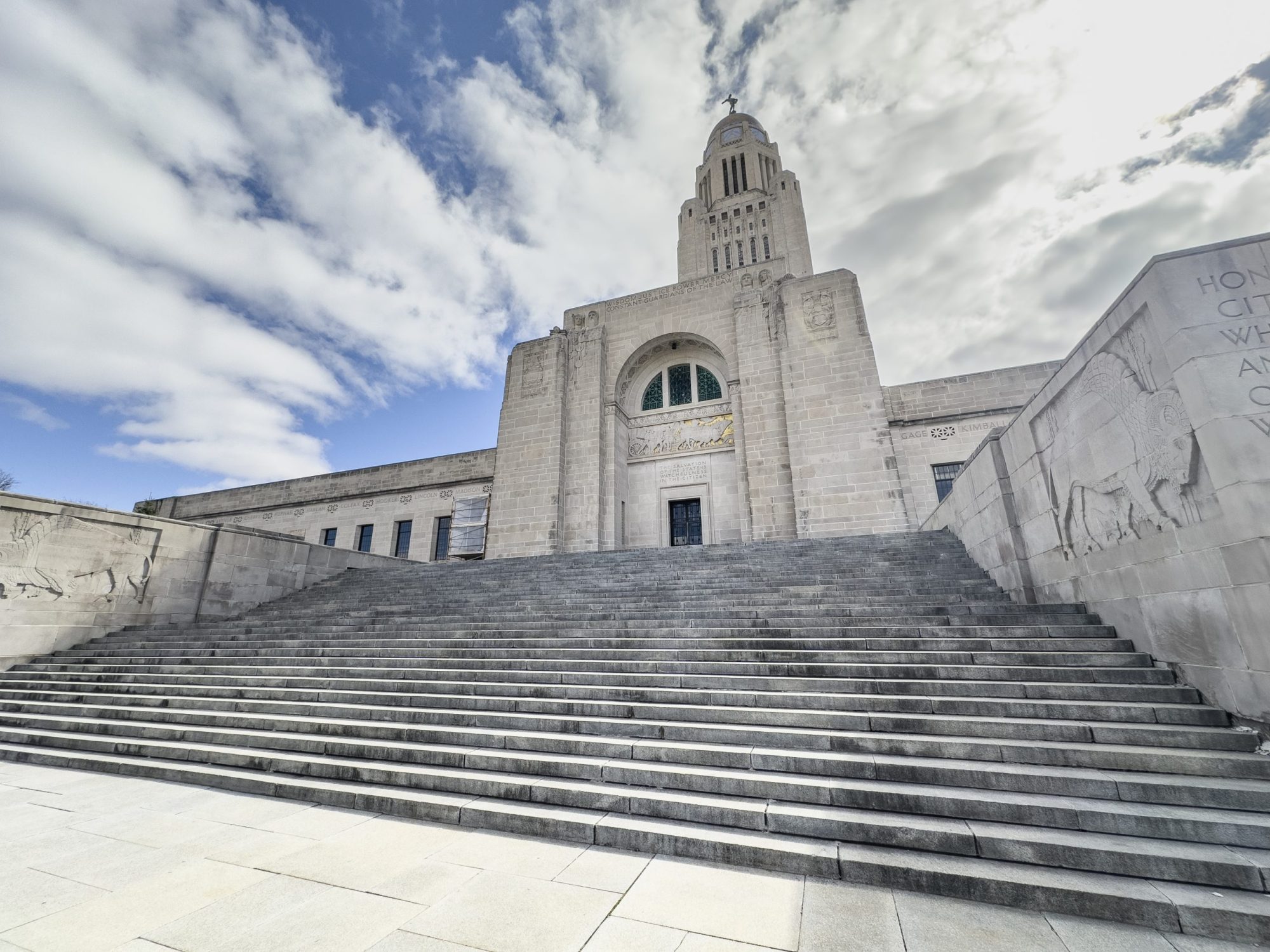 A general view of the north stairs entrance to the Nebraska State Capitol building on March 17, 2024 in Lincoln, Nebraska. Photo by David Madison/Getty Images