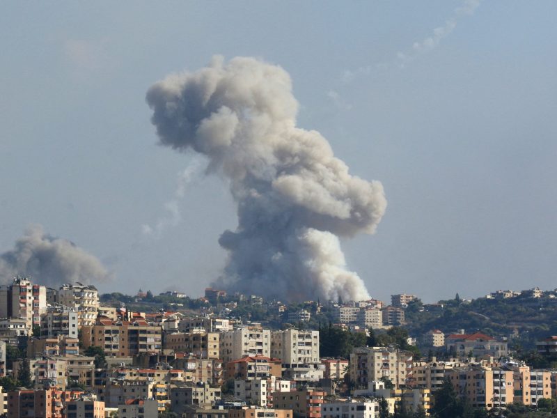 Smoke billows from a site targeted by Israeli shelling in the southern Lebanese village of Zaita on September 23, 2024. Photo by MAHMOUD ZAYYAT/AFP via Getty Images