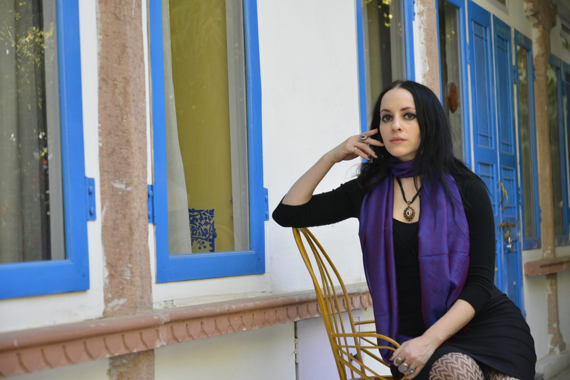 American Artist, Activist, Writer Molly Crabapple at ZEE ZEE Jaipur Literature Festival posing during an exclusive interview on January 21, 2016 in Jaipur, India. Photo by Priyanka Parashar/Mint via Getty Images