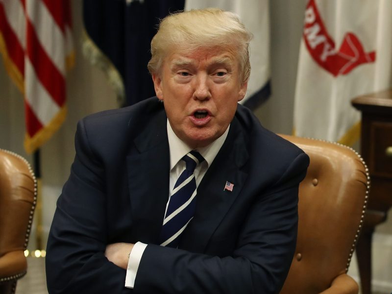 Donald Trump leads a prison reform roundtable in the Roosevelt Room at the White House, on January 11, 2018 in Washington, DC. Photo by Mark Wilson/Getty Images